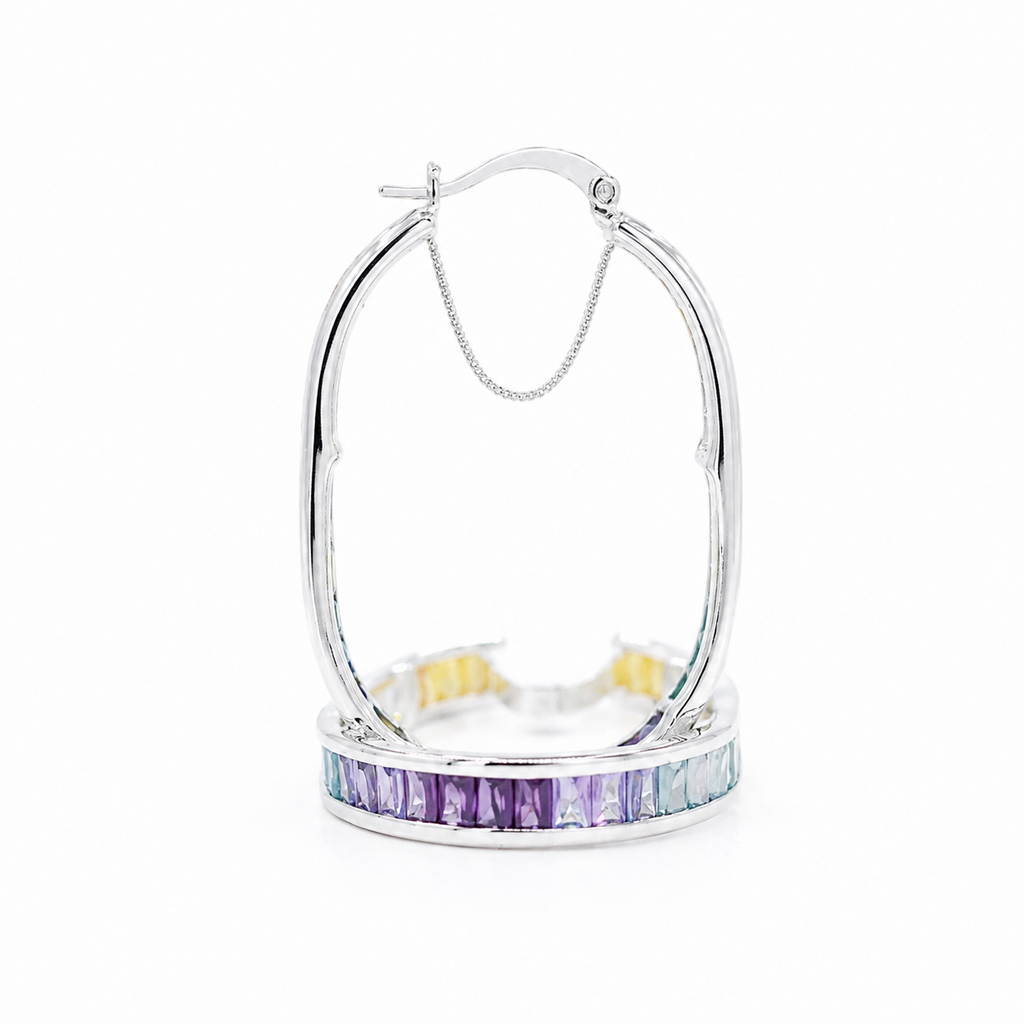 Sky Oval Hoop Earring