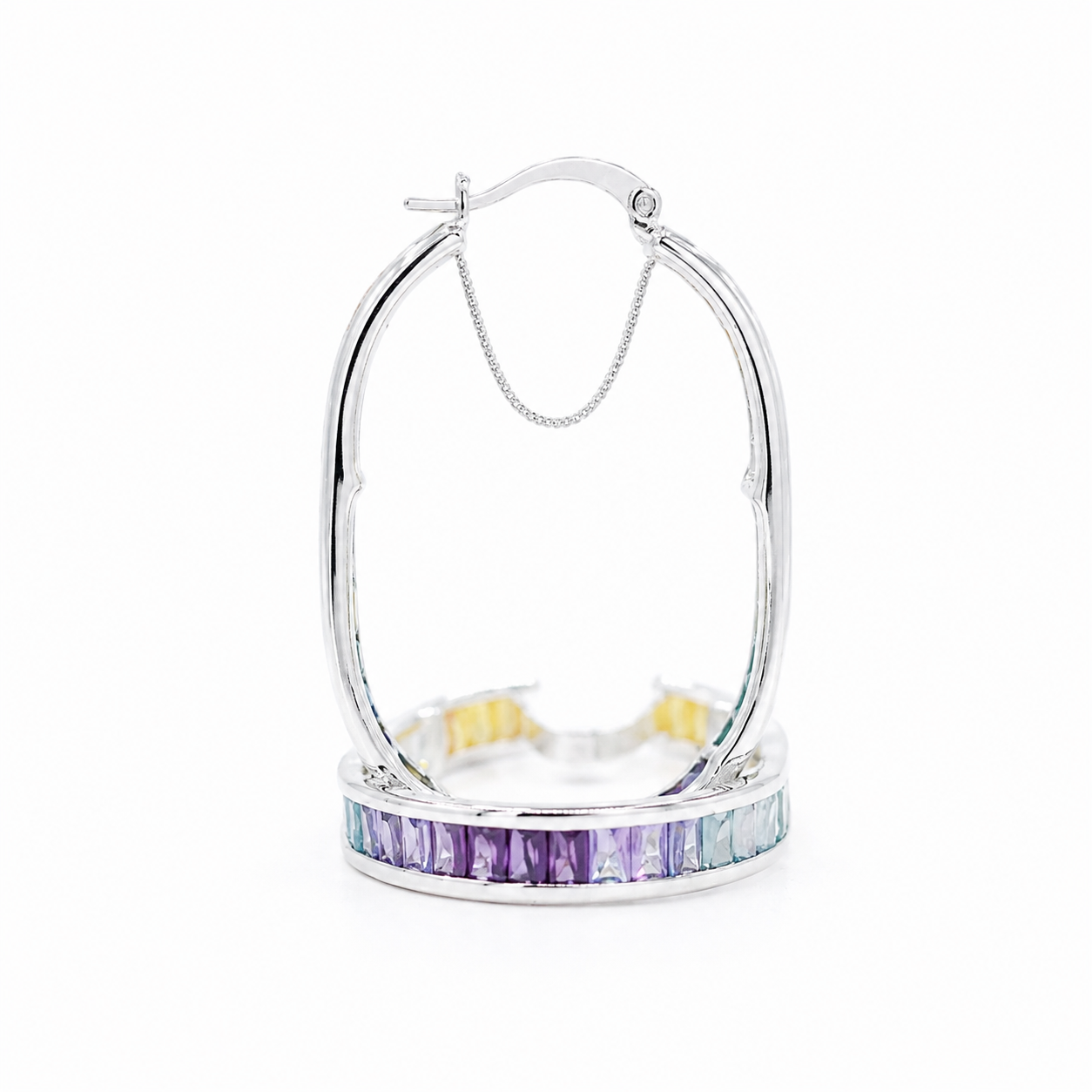 Sky Oval Hoop Earring