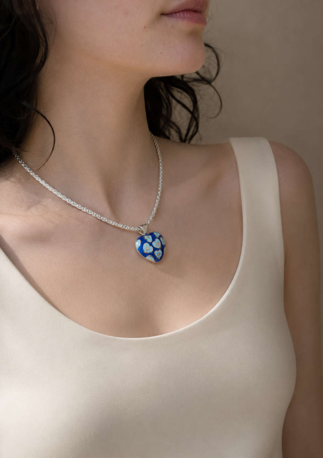Full of Love Necklace Navy