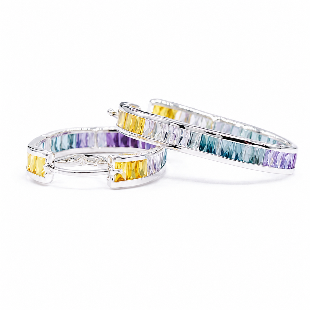 Sky Oval Hoop Earring