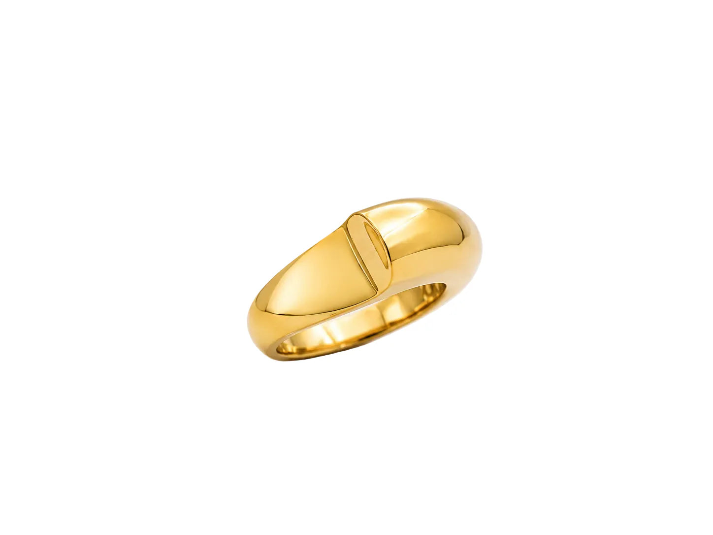 Gold ring on a white background
