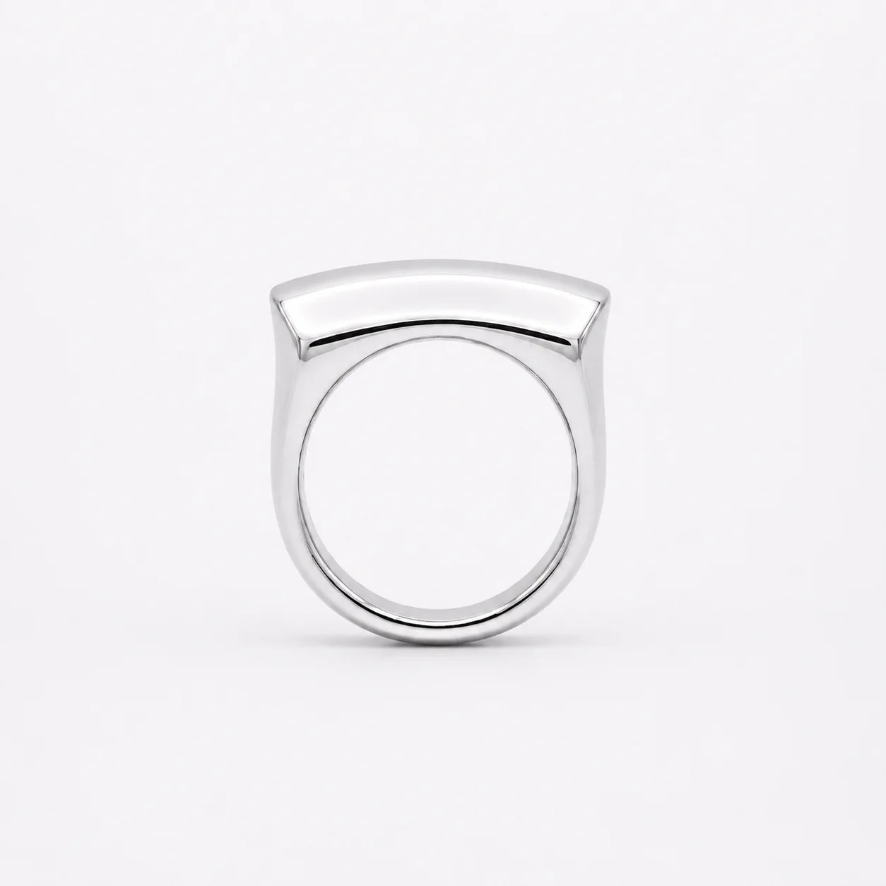Silver ring on a white background