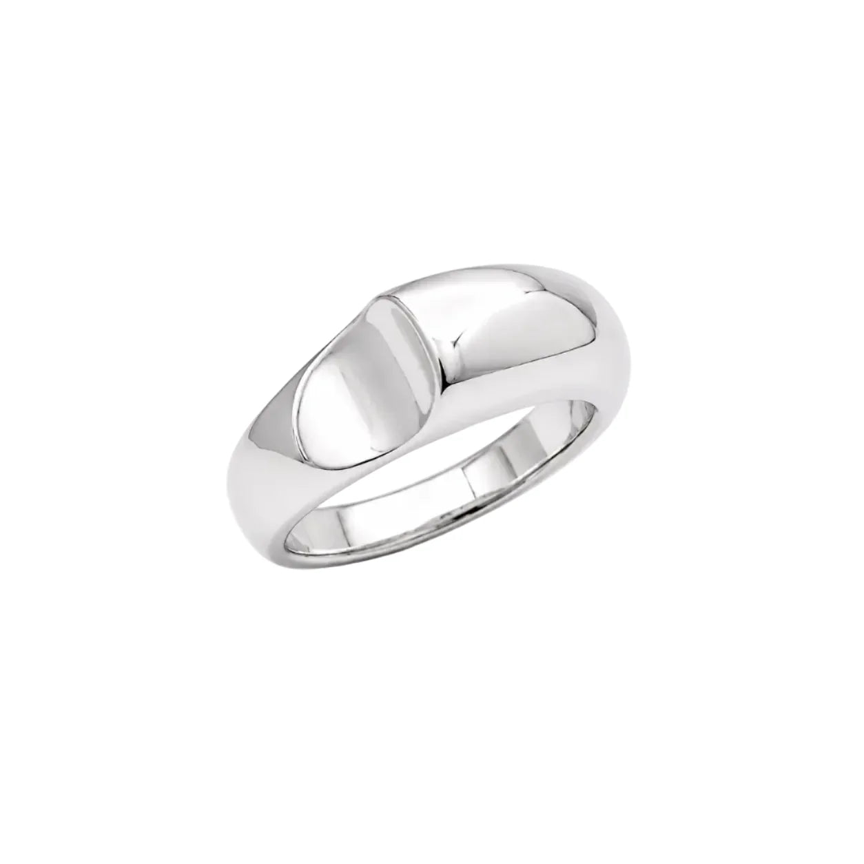 Silver ring on a white background