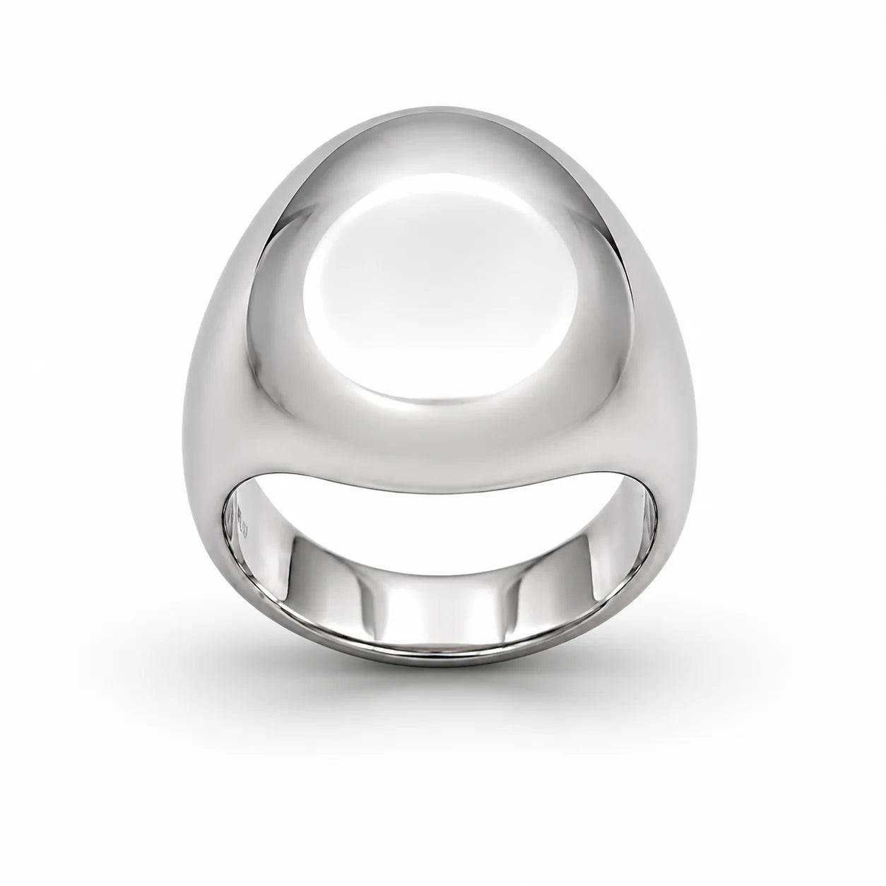 Silver ring on a white background
