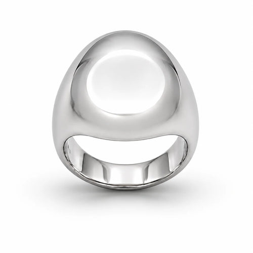 Silver ring on a white background