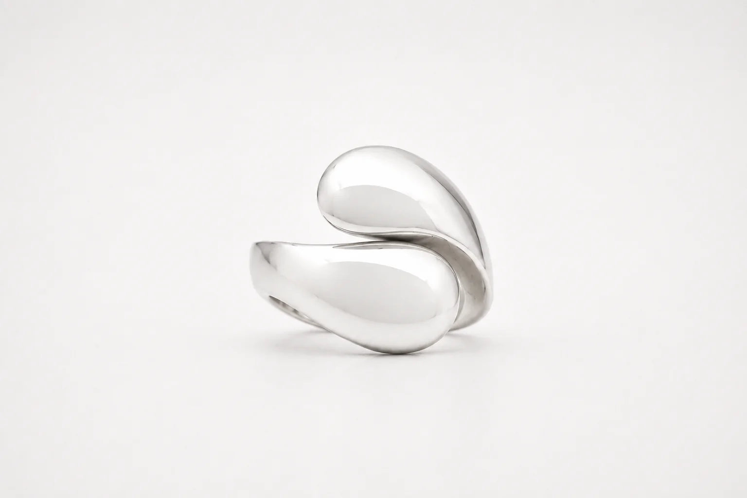 Silver ring on a white background