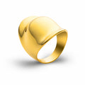 Gold ring on a white background