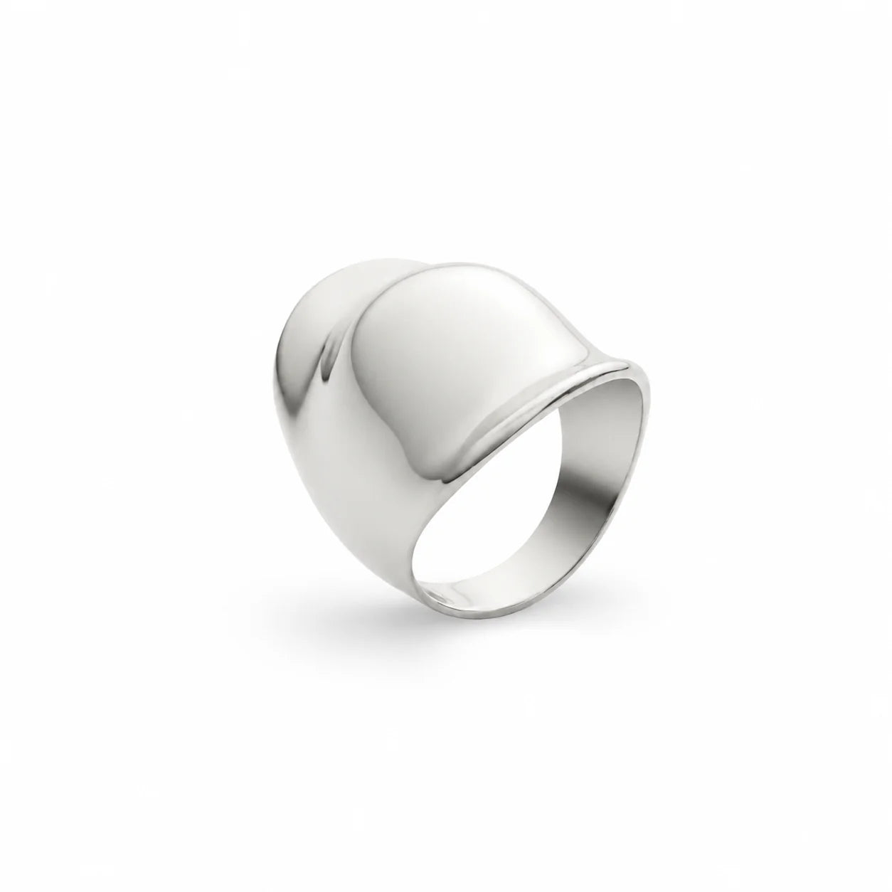 Silver ring on a white background