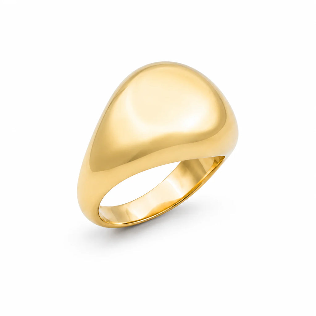 Gold ring on a white background