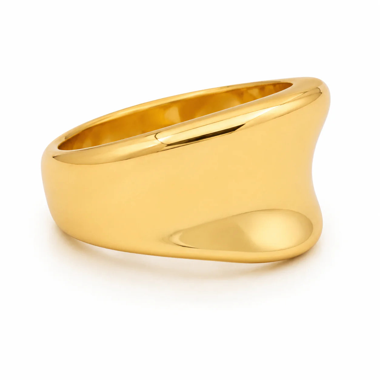 Gold ring on a white background