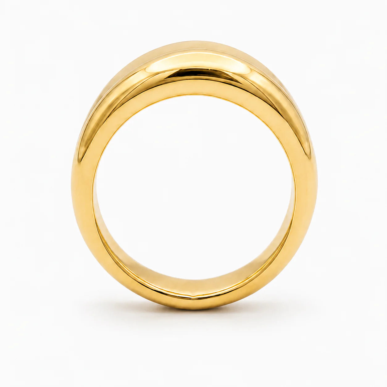 Gold ring on a white background