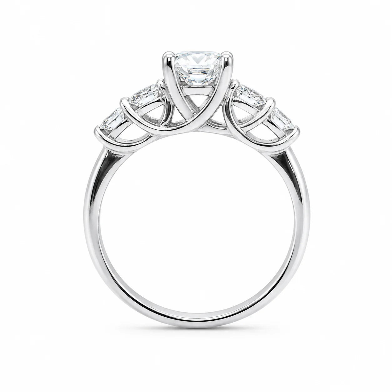 5 diamond silver ring