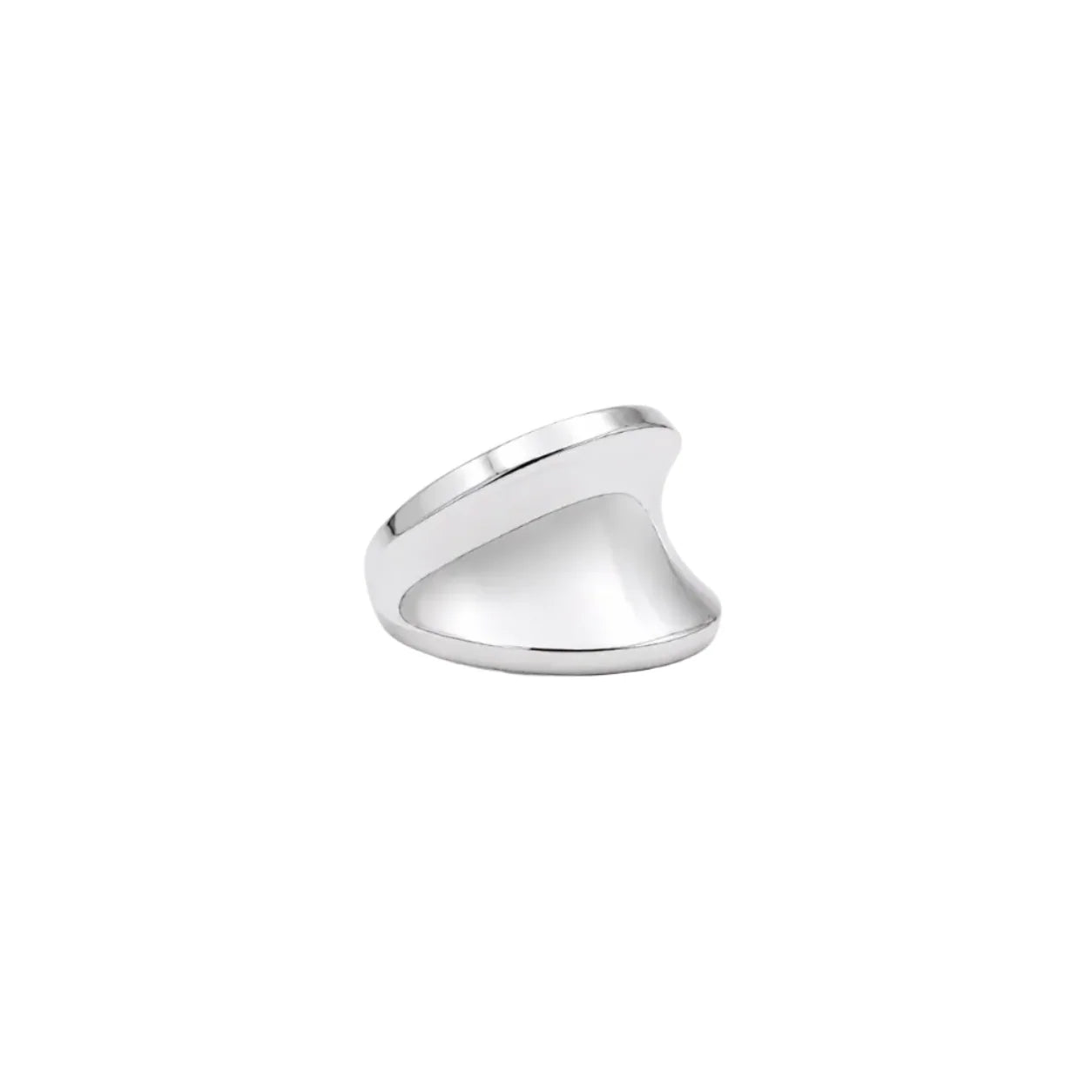 Silver ring on a white background