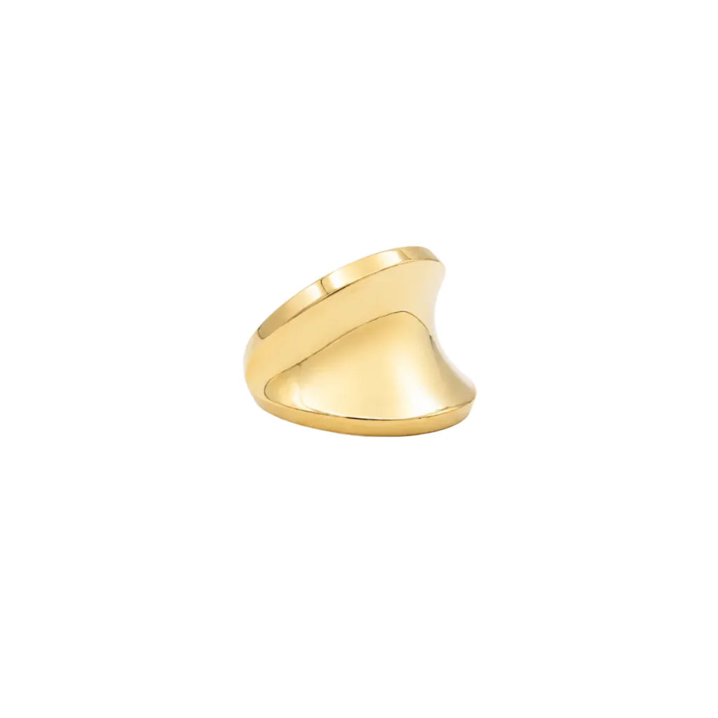 Gold ring on a white background