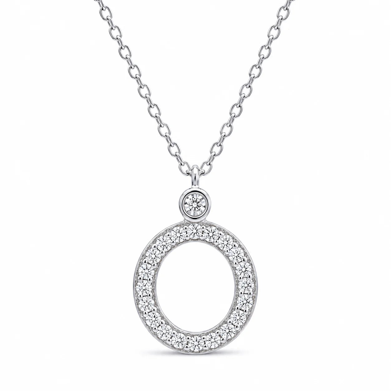 silver necklace circle 