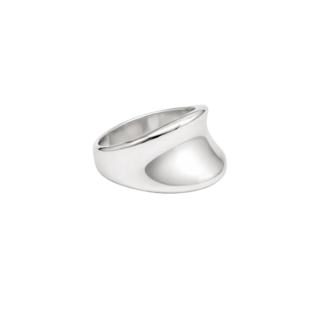 Silver ring on a white background