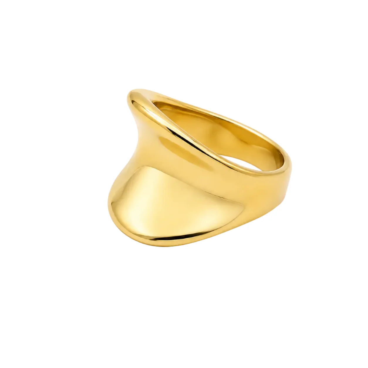 Gold ring on a white background