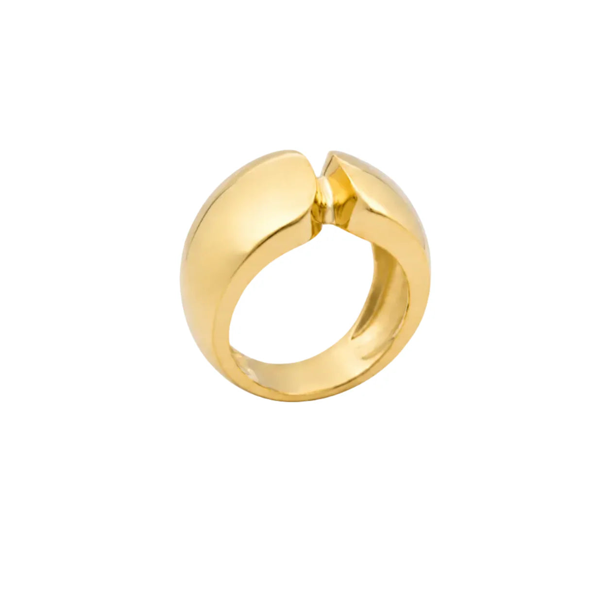Gold ring on a white background