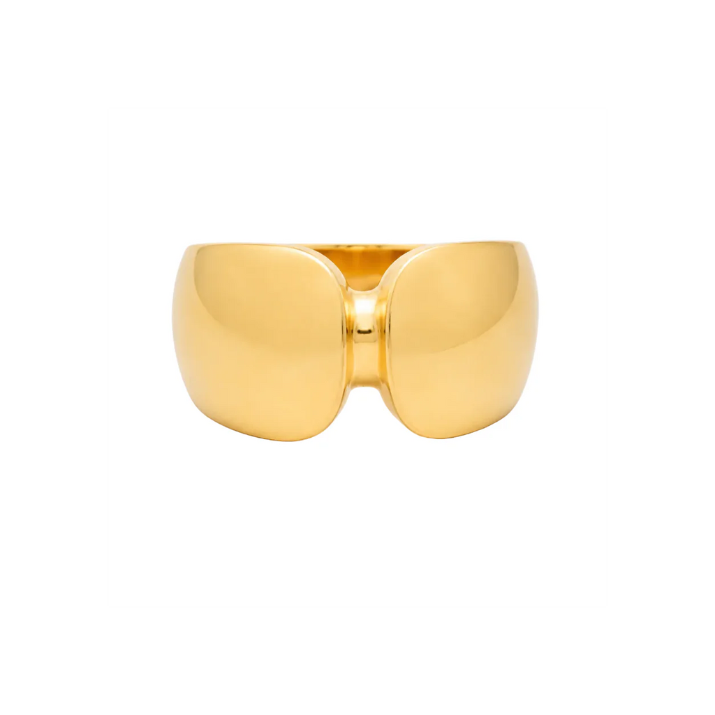 Gold ring on a white background