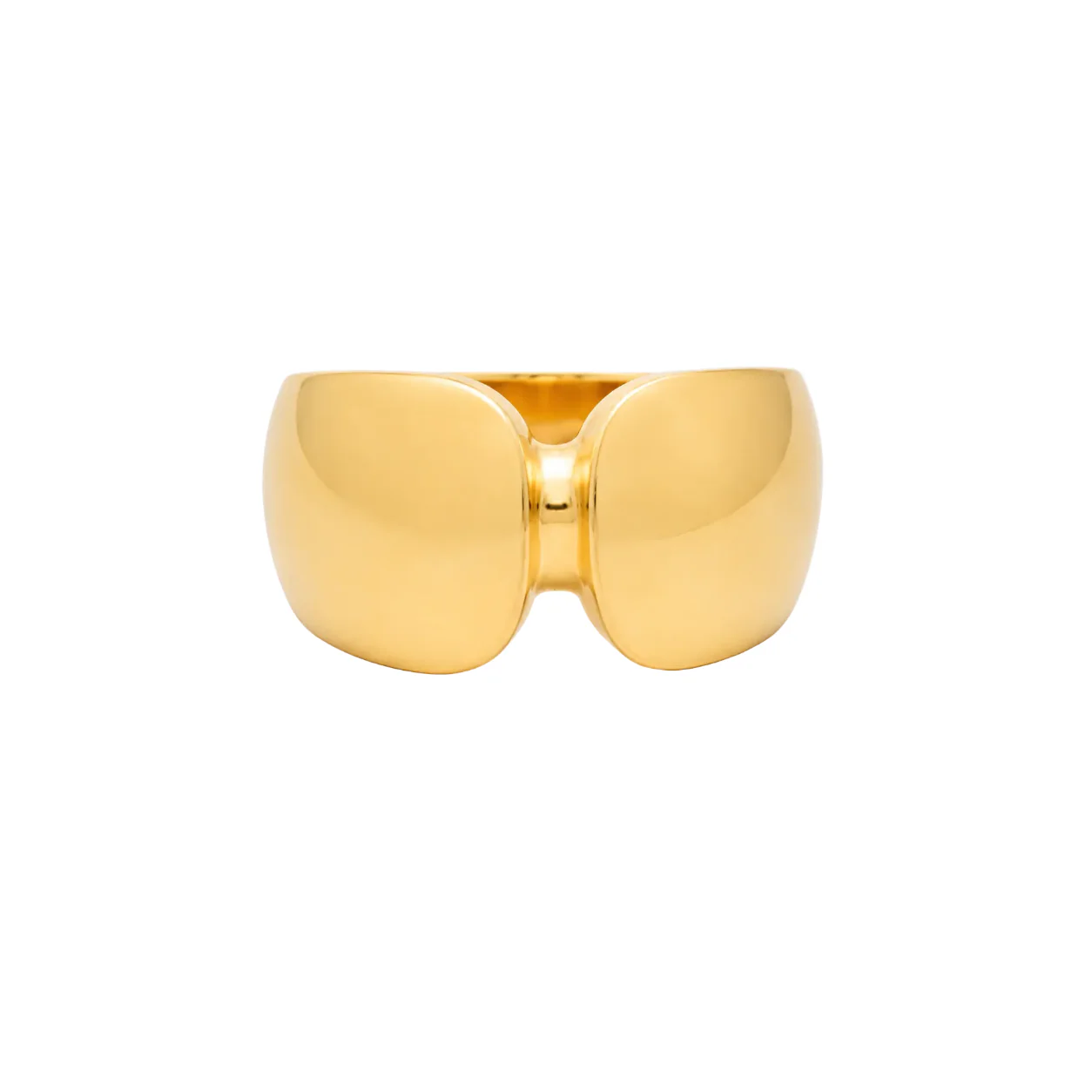 Gold ring on a white background