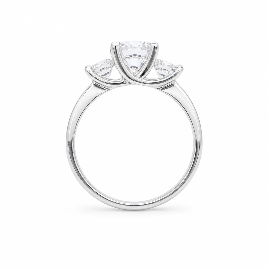 3 diamond silver ring
