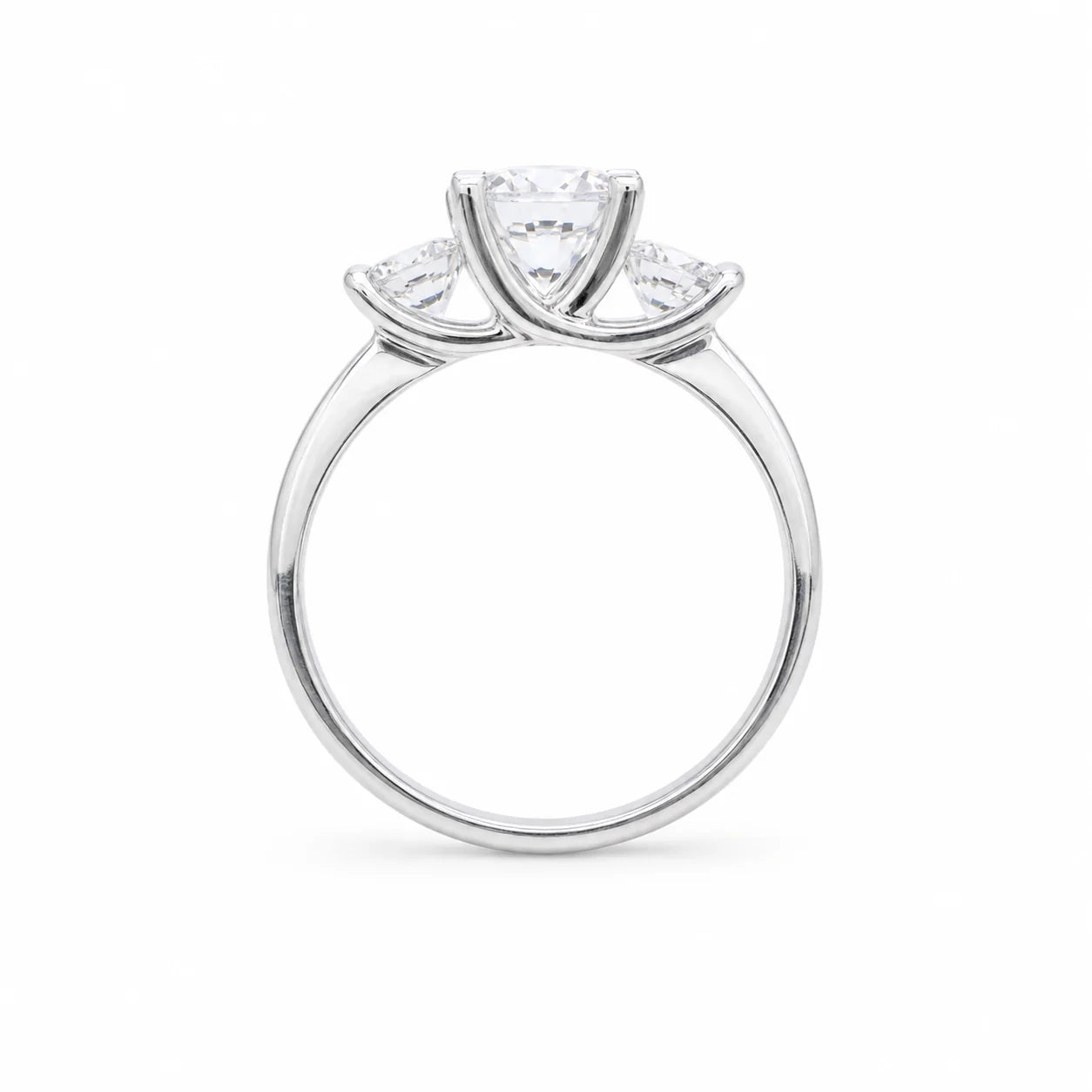 3 diamond silver ring