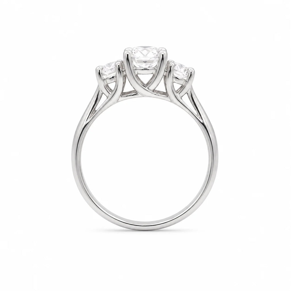3 diamond silver ring