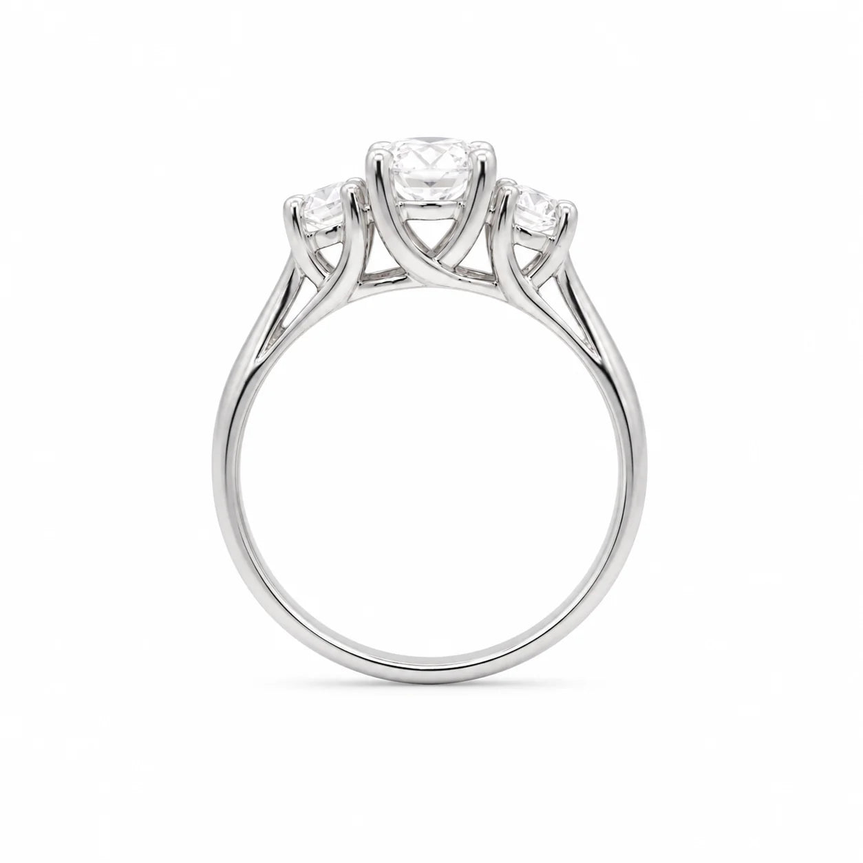 3 diamond silver ring
