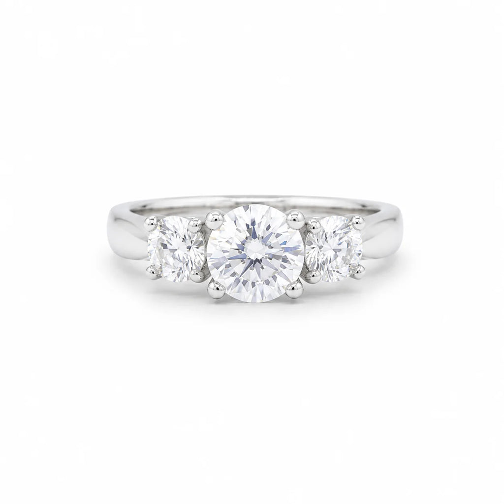 3 diamond silver ring