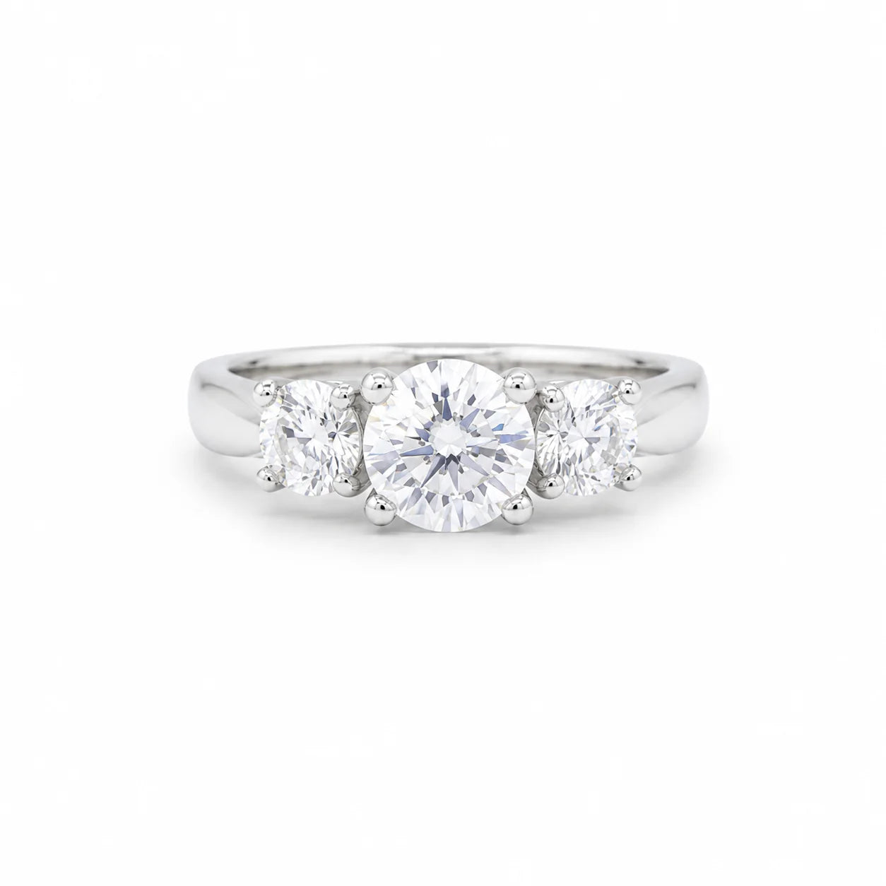 3 diamond silver ring