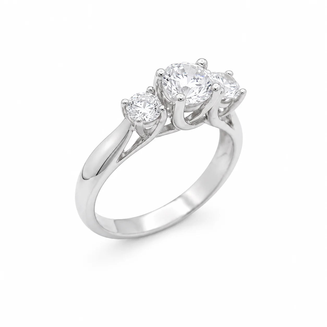 3 diamond silver ring