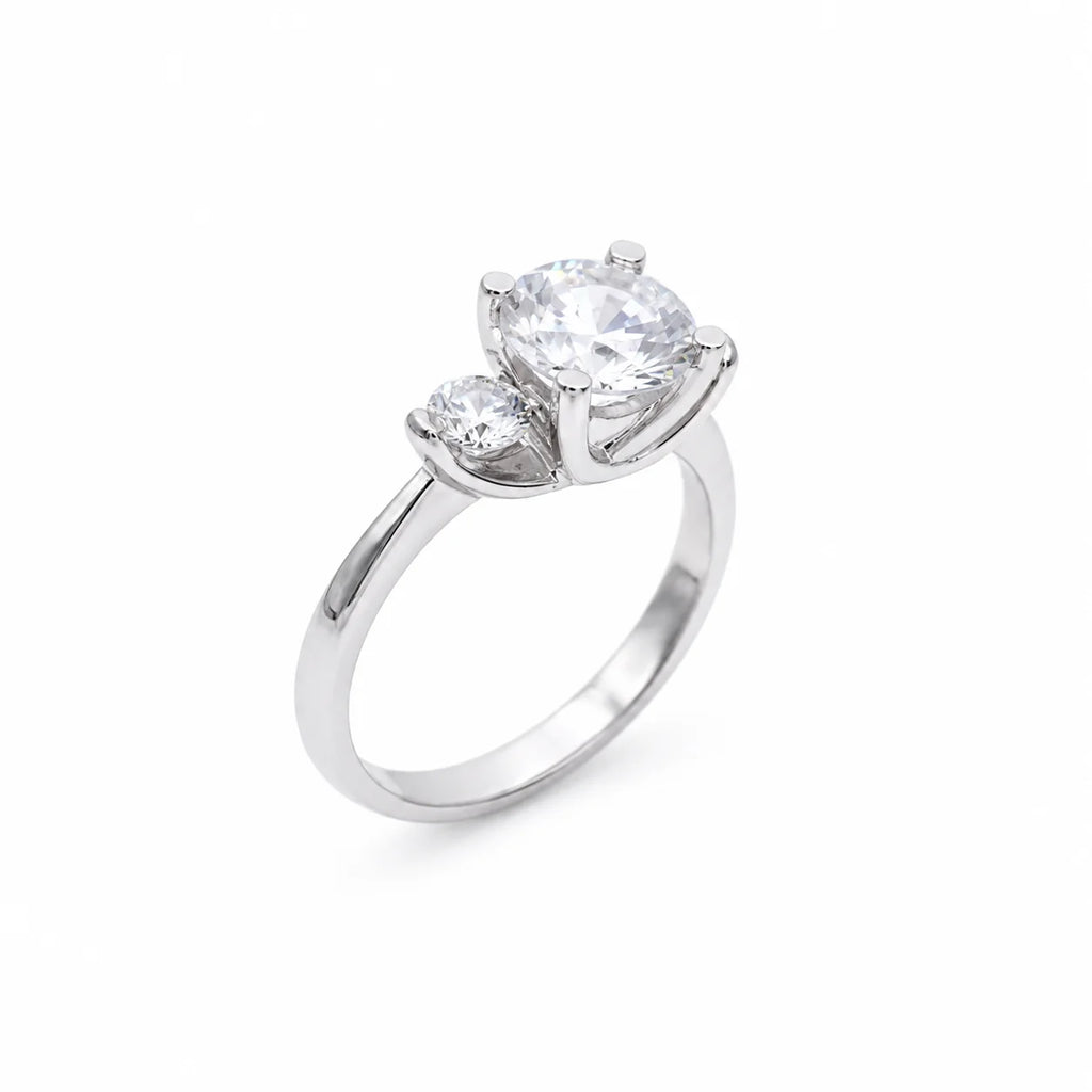 3 diamond silver ring 