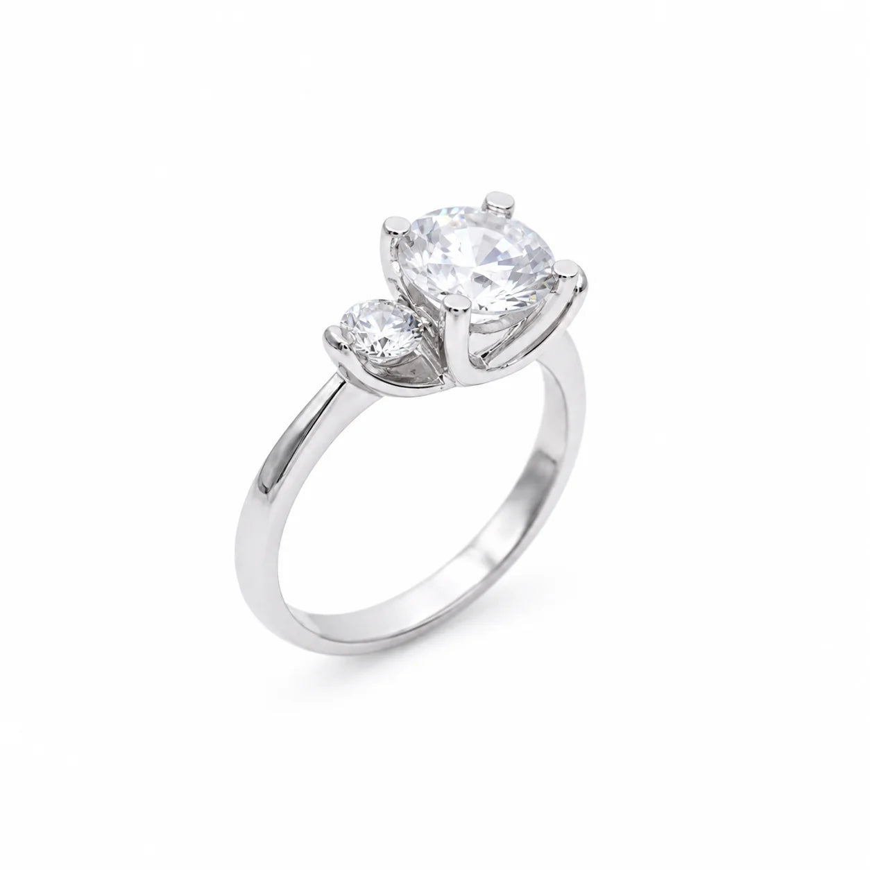 3 diamond silver ring 